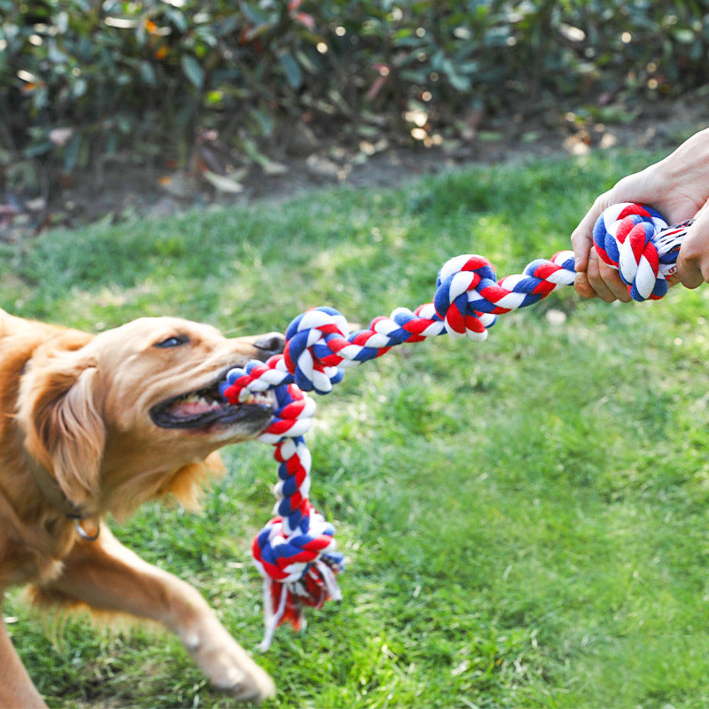 Five-Knot Cotton Rope Chew Toy for Large Dogs