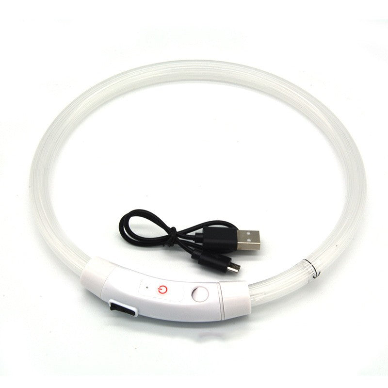 USB Rechargeable LED Glow Collar for Dogs - Night Safety Light-Up Collar