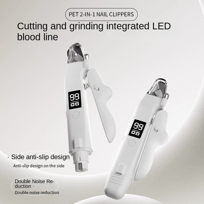 Electric Nail Grinder for Dogs & Cats - Dual-Function Trimmer