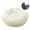 Round Plush Pet Bed - Removable, Washable Cover for Cats & Dogs