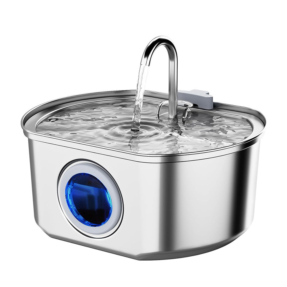 Stainless Steel Cat & Dog Water Fountain - 3.2L Filtered Pet Water Dispenser