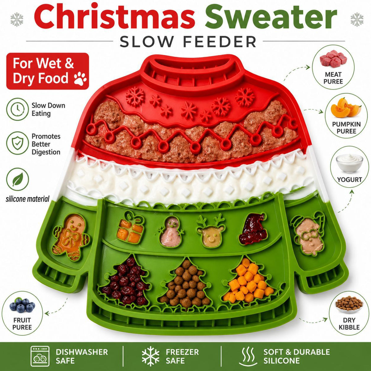 Silicone Slow-Feeding Licking Mat - Calming Enrichment Pad for Pets