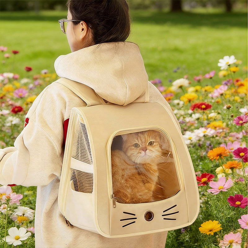 Breathable Mesh Pet Carrier Backpack for Small Dogs & Cats