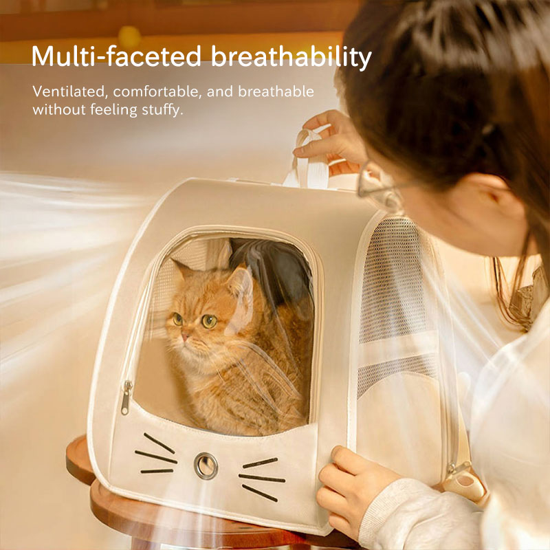 Breathable Mesh Pet Carrier Backpack for Small Dogs & Cats