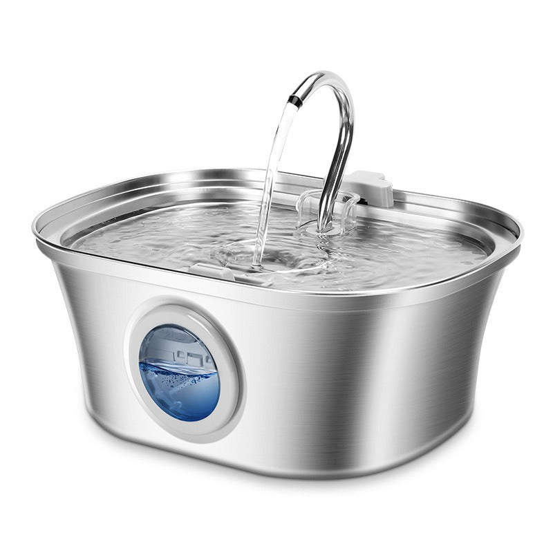 Stainless Steel Cat & Dog Water Fountain - 3.2L Filtered Pet Water Dispenser