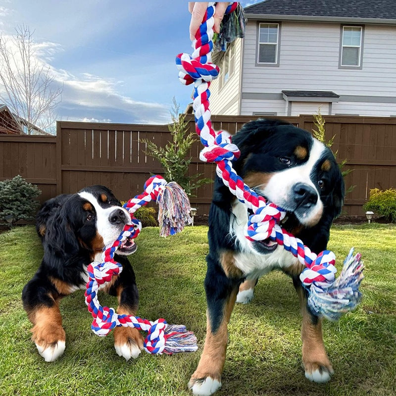 Five-Knot Cotton Rope Chew Toy for Large Dogs