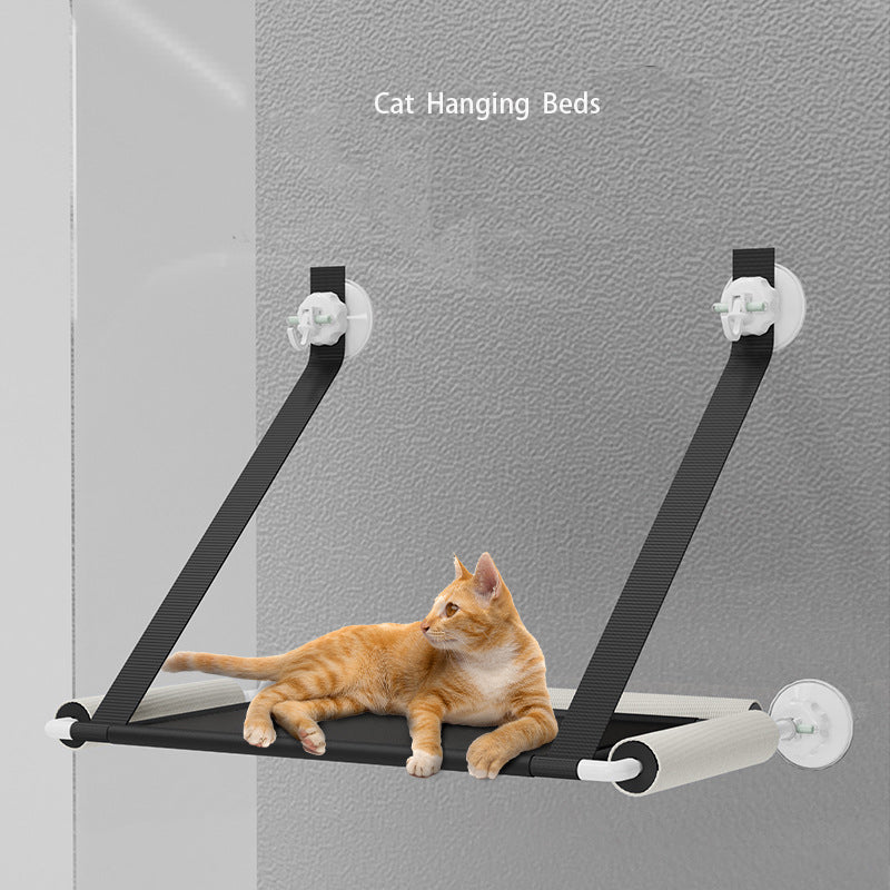 Window-Mounted Cat Hammock with Scratching Post - Suction Cup Mount