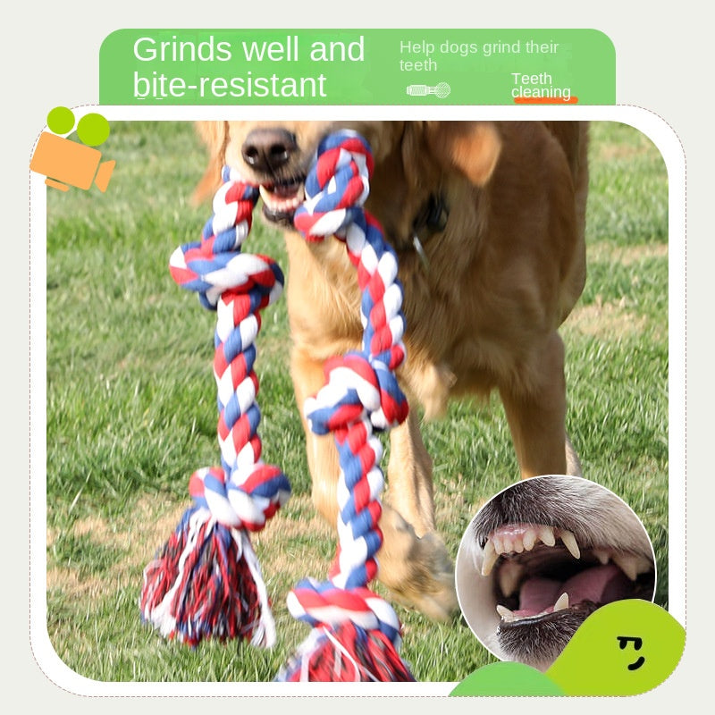 Five-Knot Cotton Rope Chew Toy for Large Dogs
