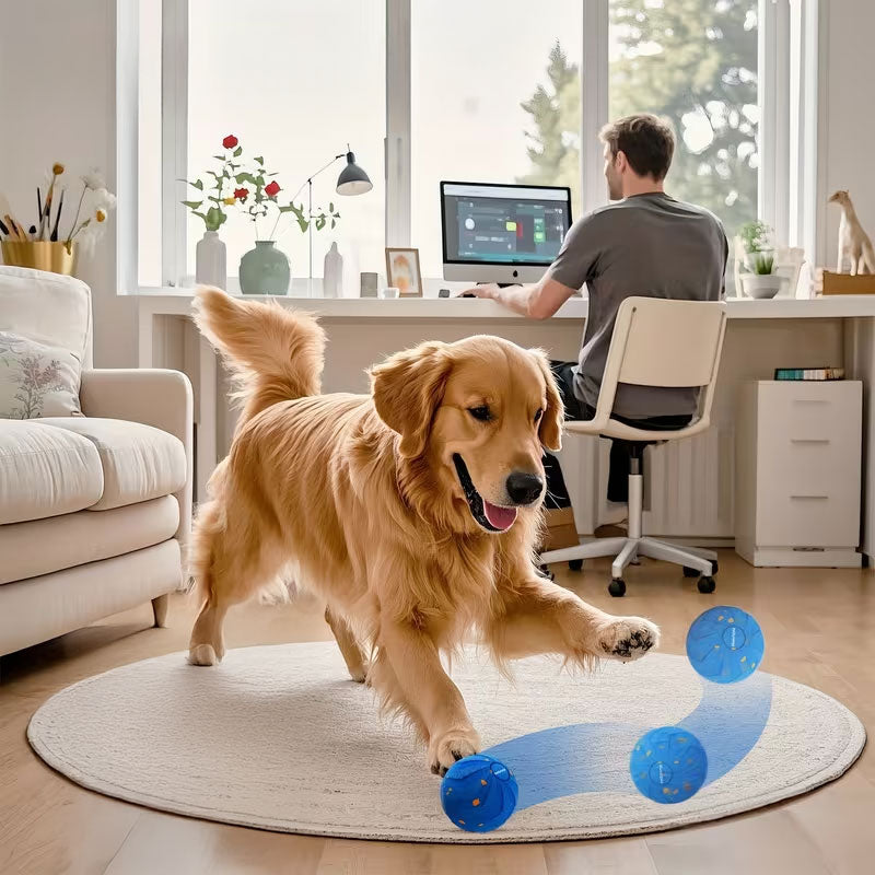Interactive Chew Ball for Dogs - Bounce & Spin Motion Toy