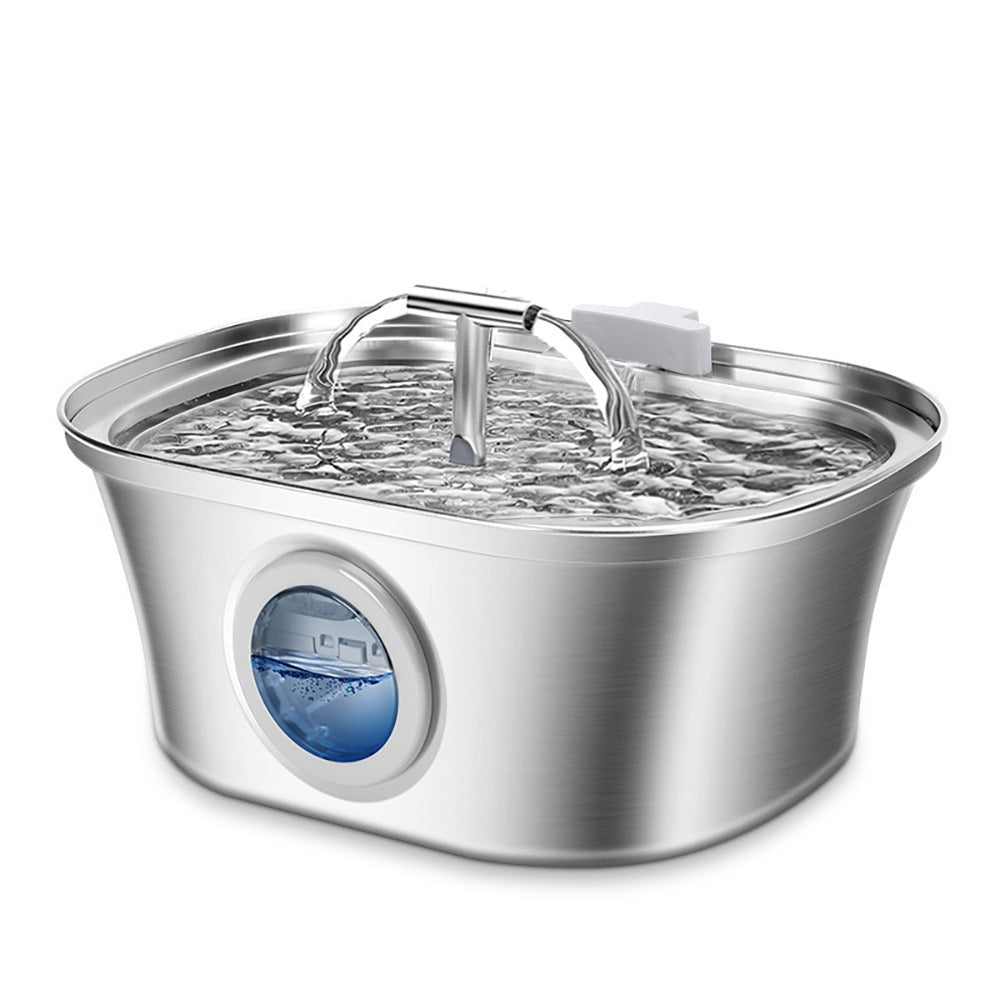Stainless Steel Cat & Dog Water Fountain - 3.2L Filtered Pet Water Dispenser