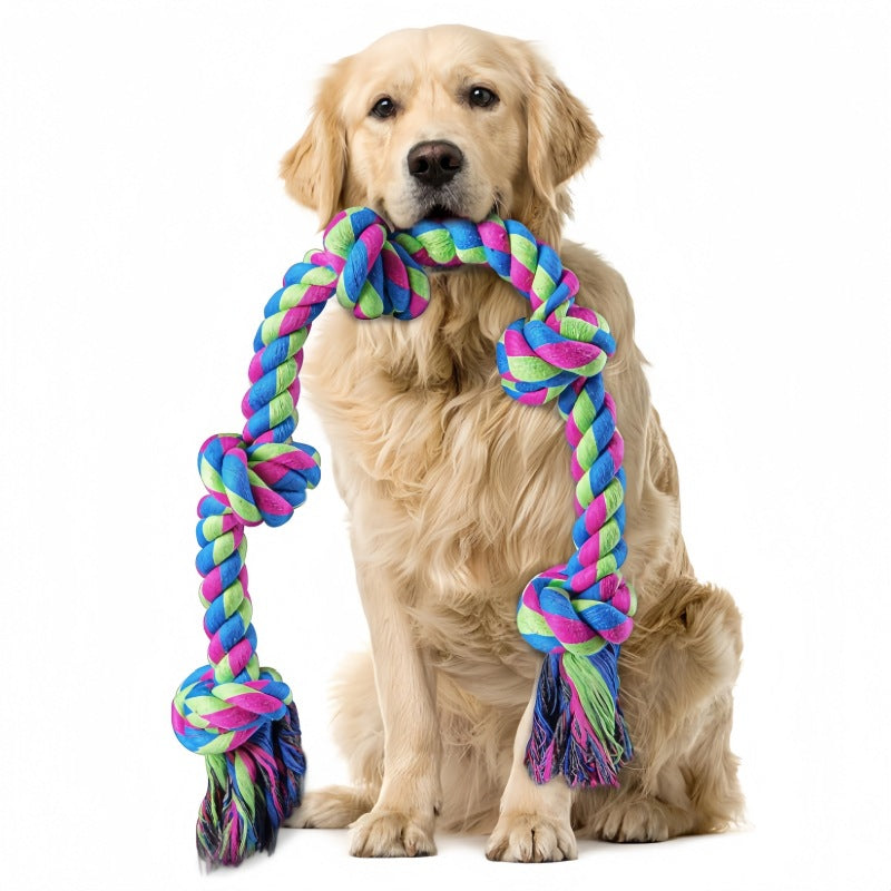 Five-Knot Cotton Rope Chew Toy for Large Dogs