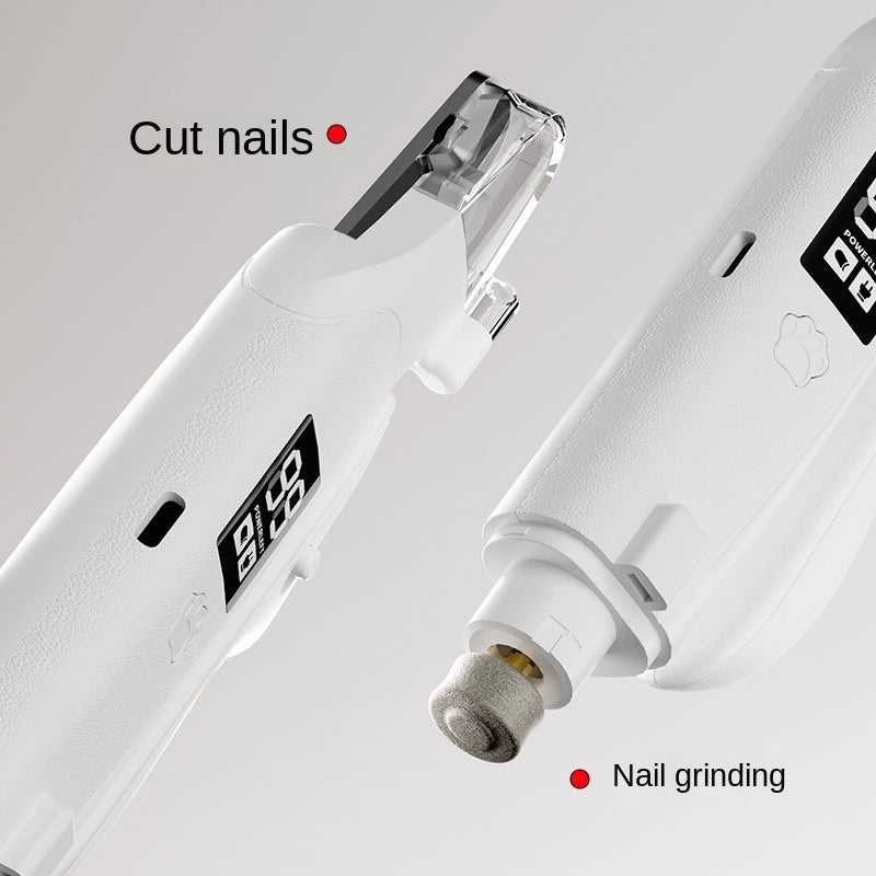 Electric Nail Grinder for Dogs & Cats - Dual-Function Trimmer