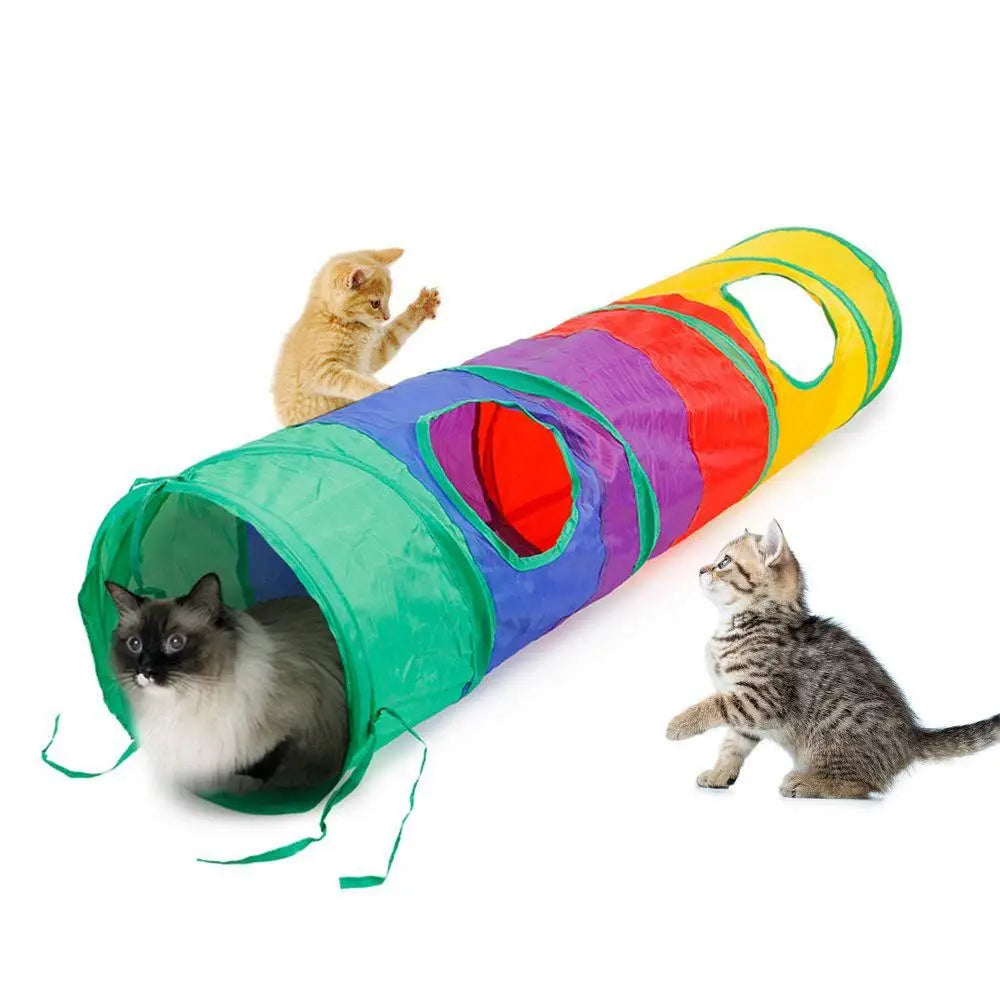 Collapsible Play Tunnel for Cats - Interactive Hide & Puzzle Toy