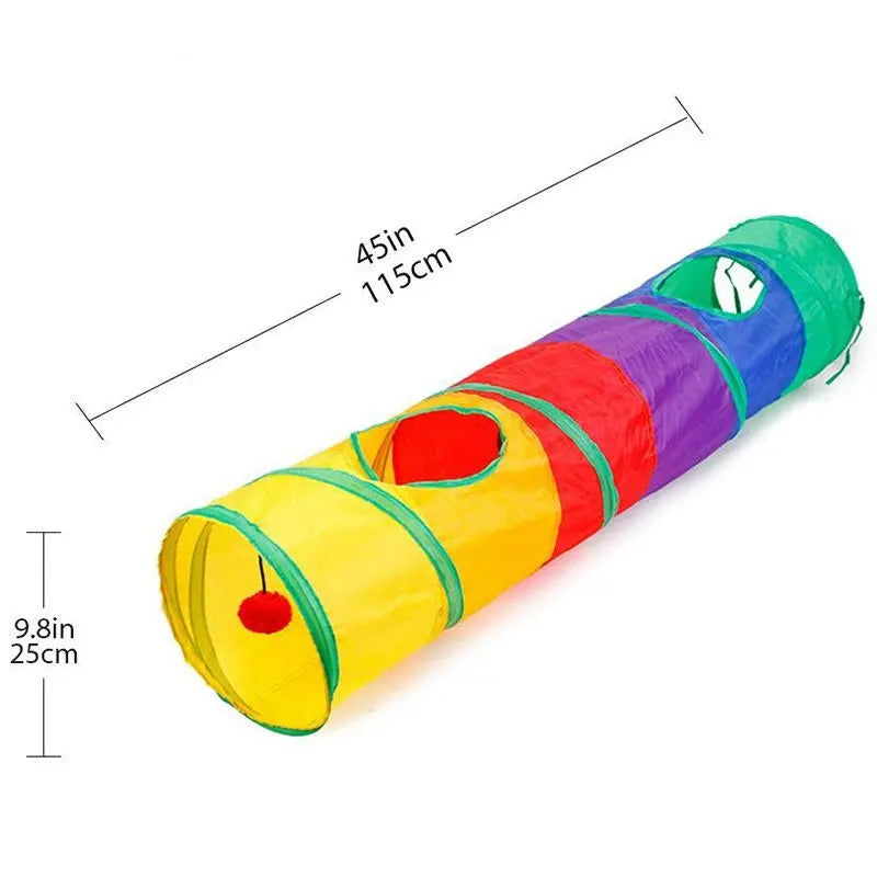 Collapsible Play Tunnel for Cats - Interactive Hide & Puzzle Toy