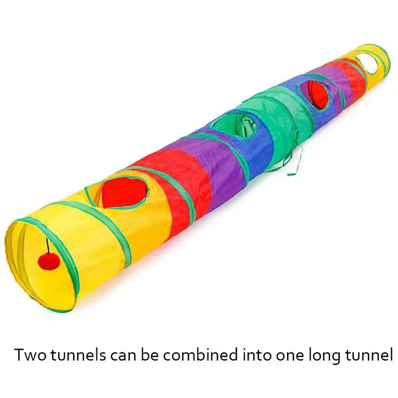 Collapsible Play Tunnel for Cats - Interactive Hide & Puzzle Toy