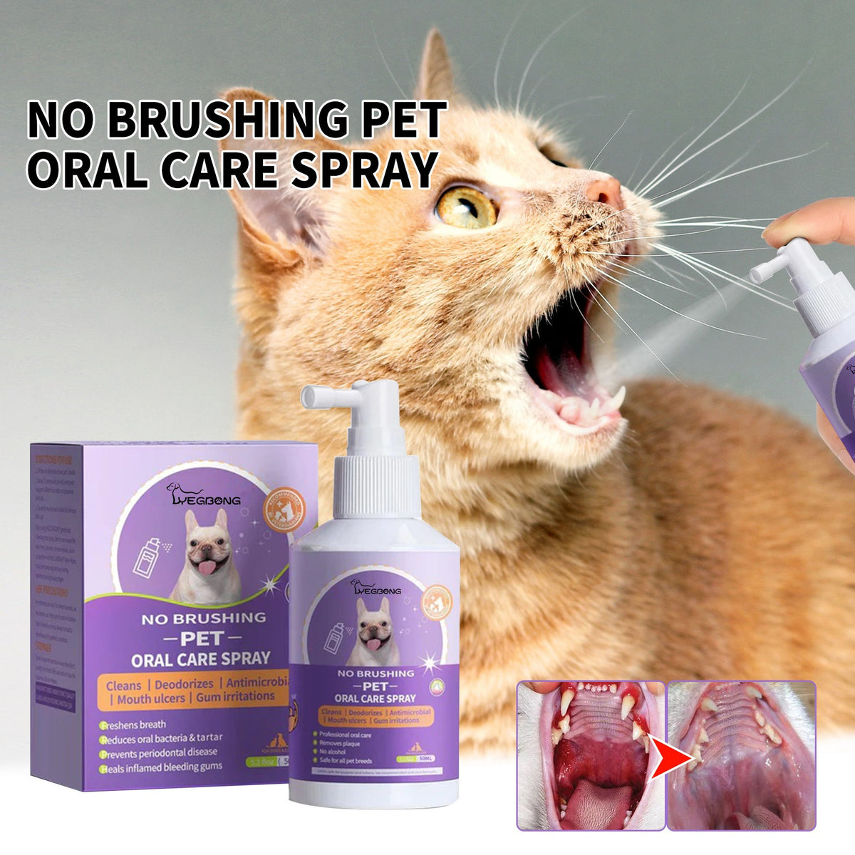 Dog & Cat Oral Care Spray - Fresh Breath Grooming Spray